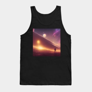 Planets Nebula Cloud In Dark Space Tank Top